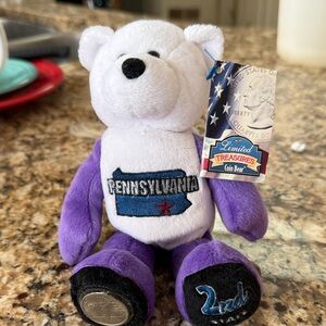 Limited Treasures Purple and White Coin Bear